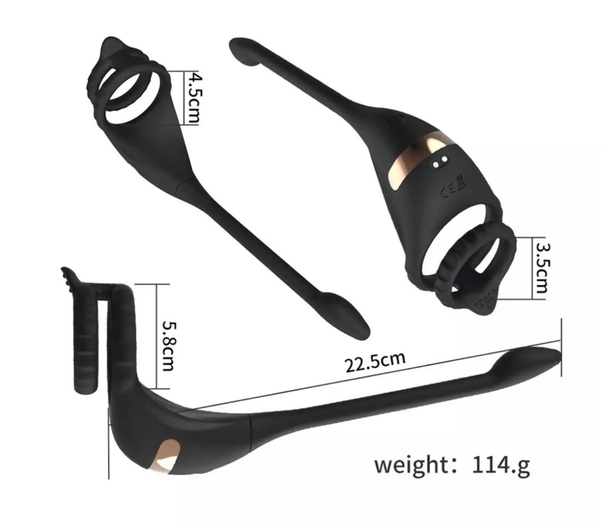 Penis Cock Ring Anal Vibrator and Stimulator, Prostate Massager