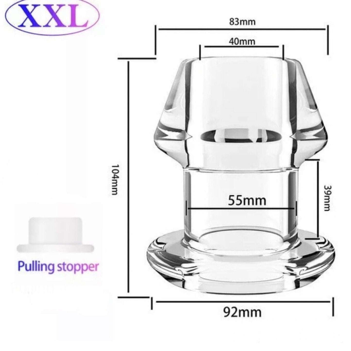 Enema Hollow Anal Plug With Stopper, Anal Expander