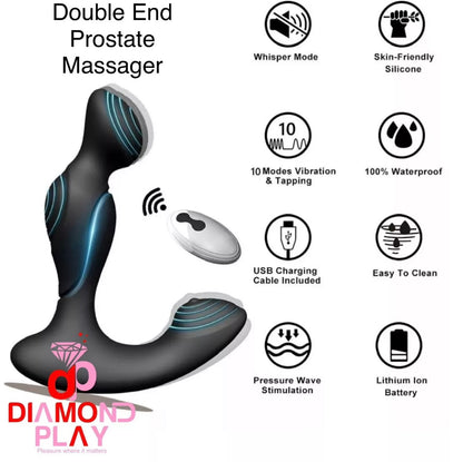 Dual Ends Prostate Massager Anal Butt Plug Vibrator Sex Toy For Men