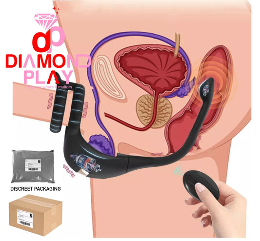 Penis Cock Ring Anal Vibrator and Stimulator, Prostate Massager