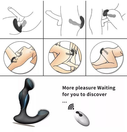 Dual Ends Prostate Massager Anal Butt Plug Vibrator Sex Toy For Men