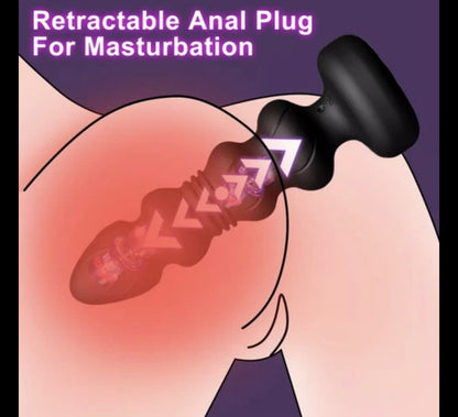 Thrusting Dildo Vibrating Anal Butt Plug and Prostate Massage for Men and Women