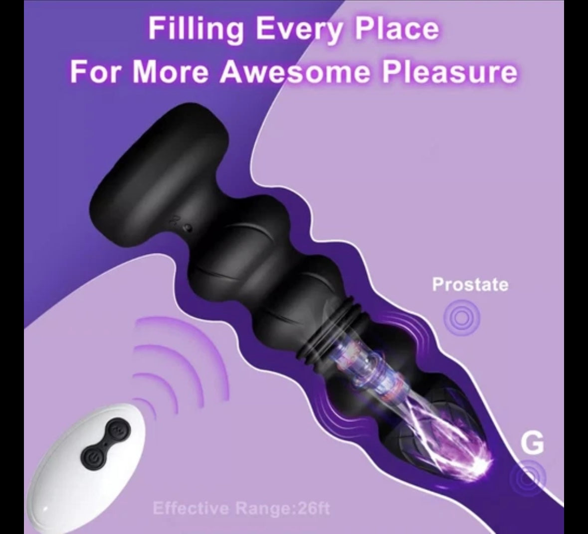 Thrusting Dildo Vibrating Anal Butt Plug and Prostate Massage for Men and Women