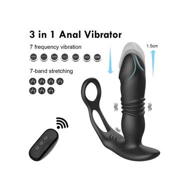 Male Prostate Thrusting Dildo Massager & Cock Ring dplayuk Male Prostate Thrusting Dildo Massager & Cock Ring dplayuk