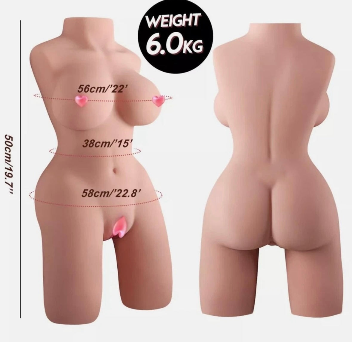 6kg Realistic Sex Doll Bendable Vagina & Big Ass Love Doll