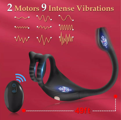 Penis Cock Ring Anal Vibrator and Stimulator, Prostate Massager