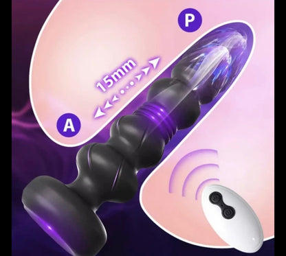 Thrusting Dildo Vibrating Anal Butt Plug and Prostate Massage for Men and Women