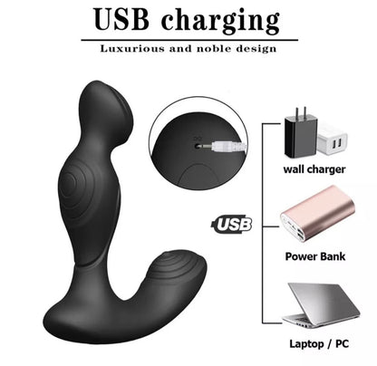 Dual Ends Prostate Massager Anal Butt Plug Vibrator Sex Toy For Men