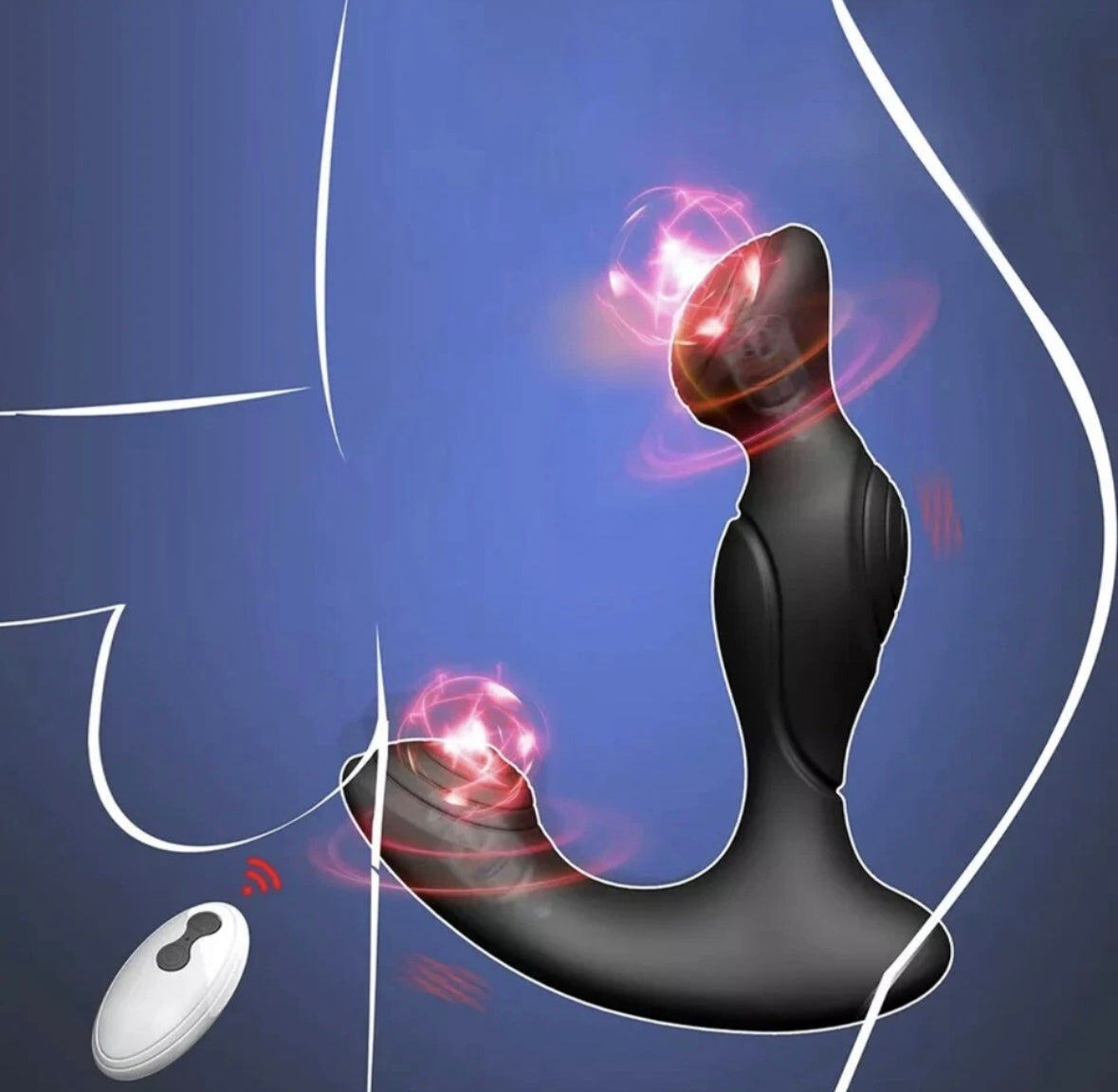 Dual Ends Prostate Massager Anal Butt Plug Vibrator Sex Toy For Men