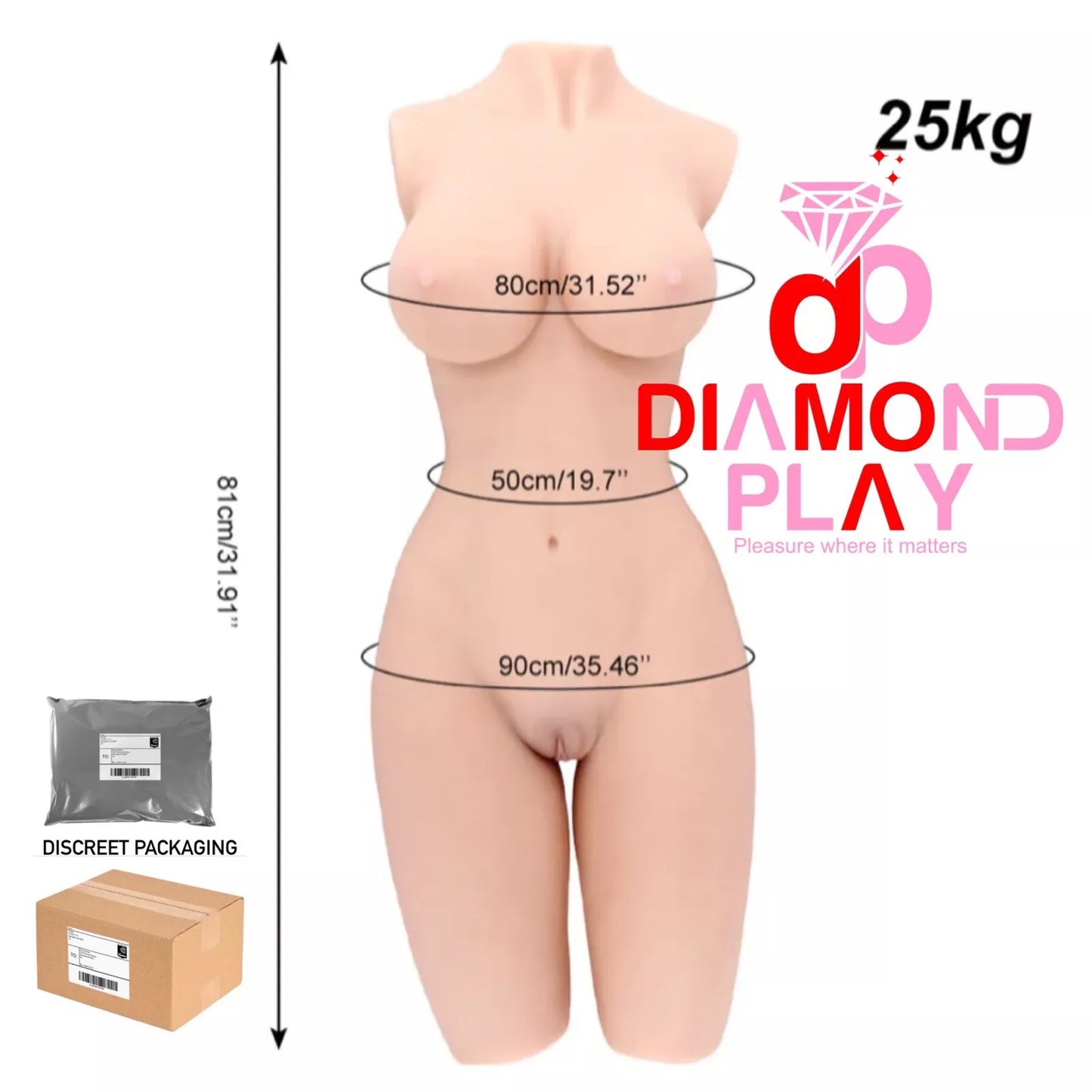 25KG Female Realistic Sex Doll Full Body Size Lover Torso Vagina Anal dplayuk 25KG Female Realistic Sex Doll Full Body Size Lover Torso Vagina Anal dplayuk
